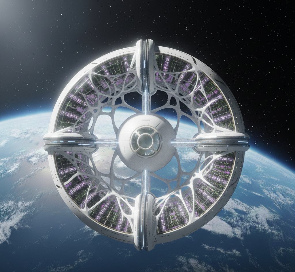 The Cathedral of Life — a 600-meter biomimetic rotating ring space station designed through Nova Architecture